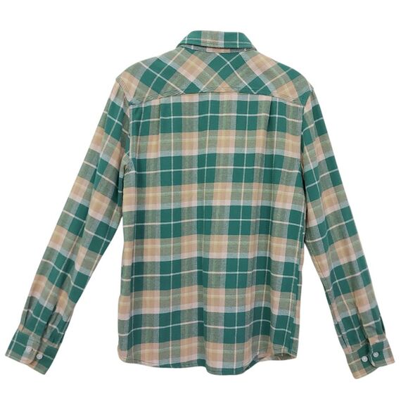 Brixton Shirt Mens Small Green Flannel Plaid Long Sleeve Standard Fit Bowery - Picture 5 of 12